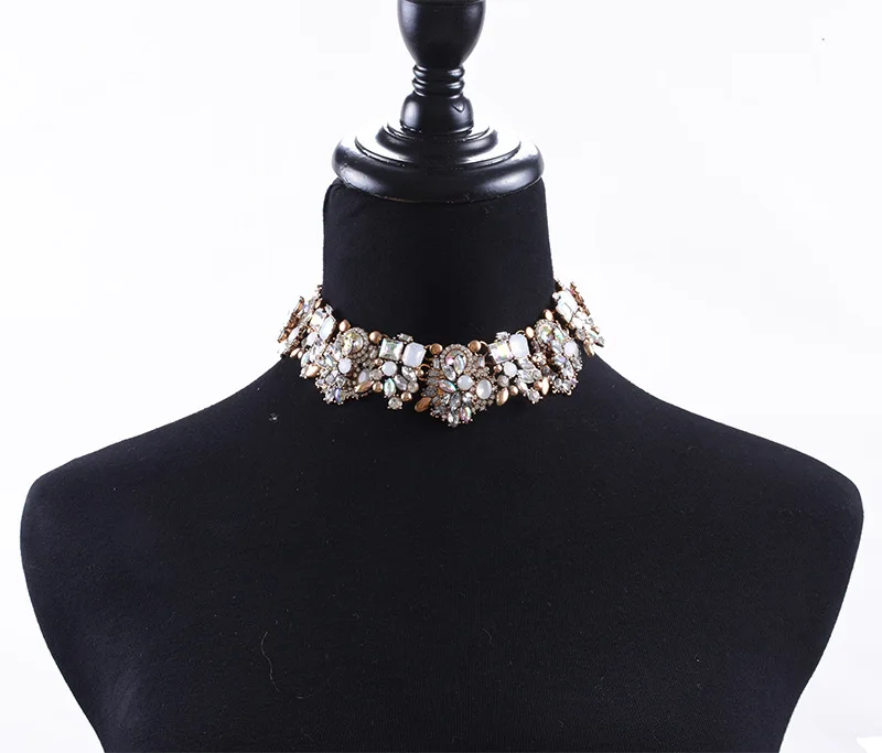 Высококлассные 10 цветов женские большие брендовые l ожерелье с камнем и кулоны винтажные Роскошные Макси массивное ожерелье из сплавов колье