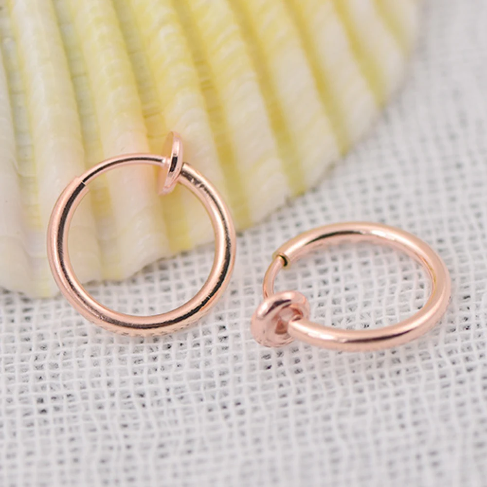 2 шт многоцветные кольца для носа из сплава в стиле панк, кольца для носа, Ушная клипса, кольцо для губ, поддельные пирсинг, ювелирные изделия для женщин и мужчин