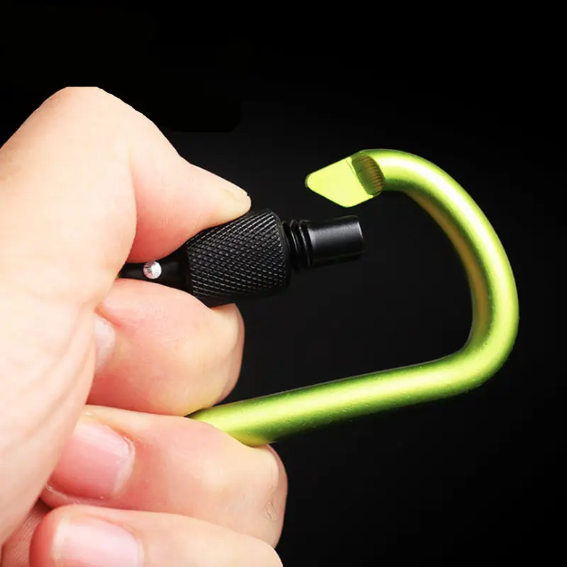 1PC Carabiner 8cm Multi-color Aluminum Alloy D-Ring Key Chain Clip Camping Keyring Snap Hook Outdoor Travel Tool