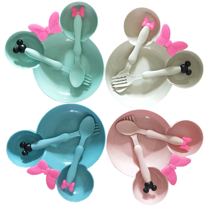 Cartoon Baby Tableware set wheat straw children dinner plate feeding dinnerware set for kids baby bowl OPP Packaging Cartoon Baby Tableware set wheat straw children dinner plate feeding dinnerware set for kids baby bowl OPP Packaging