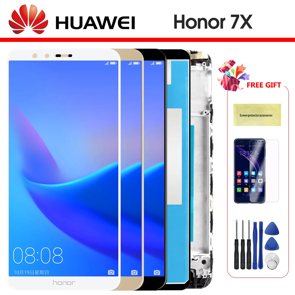 

5.93'' For HUAWEI Honor 7X LCD Display Touch Screen Digitizer with Frame for Huawei Honor 7X Display Replacement Parts 1920x1080