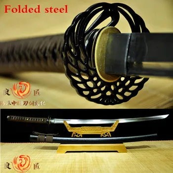 

Hand forged Folded Steel Japanese Samurai Katana Sword Sharp Blade Full Tang