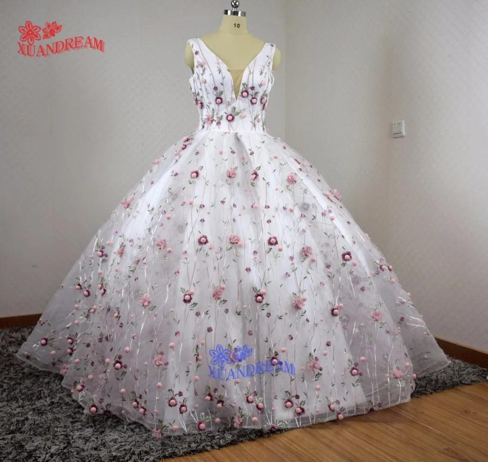 Вечернее платье с объемными цветами vestido de festa элегантная Пышная юбка с v-образным вырезом высококачественное реальное фото вечернее платье платья Сделано в Китае XD-110