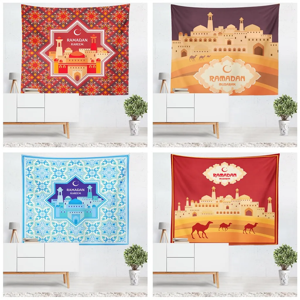 GajjarMuslim Рамадан FestivalTapestryHome DecorWall Картины вечерние Фестиваль пользу падения Shipping19Apr19Ramadan фестиваль гобелен