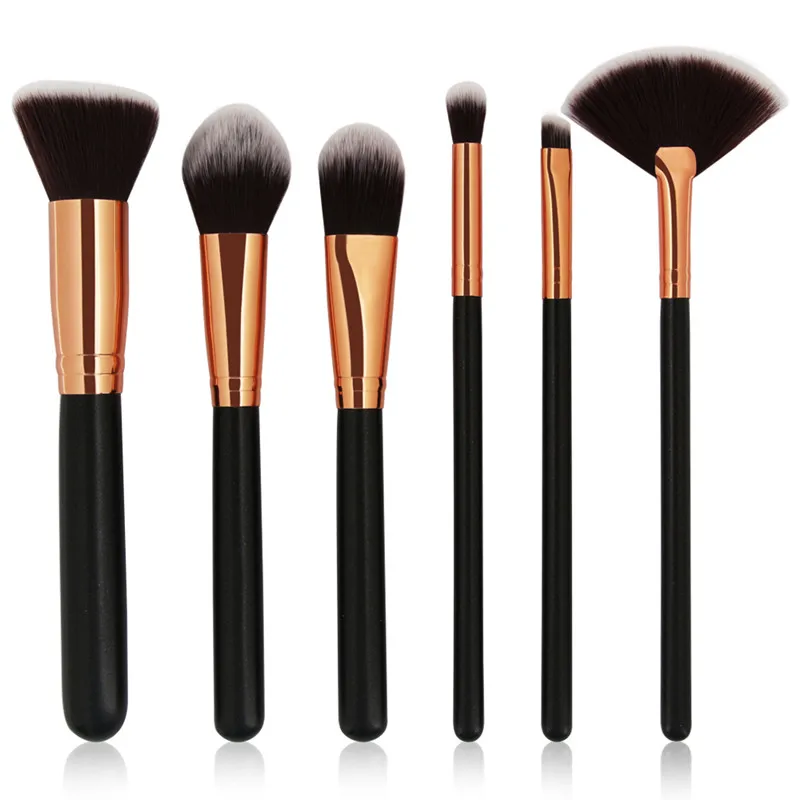 

6pcs/kits Makeup Brushes Set Power Foundation Blush Blending Contour Eye Shadow Fan Face Eyes Make Up Beauty Tool