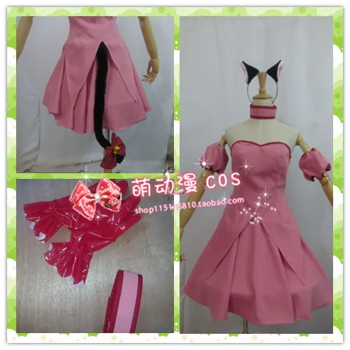 Косплей-костюм Momomiya Mew Ichigo из Токио с перчатками и аксессуарами для волос |