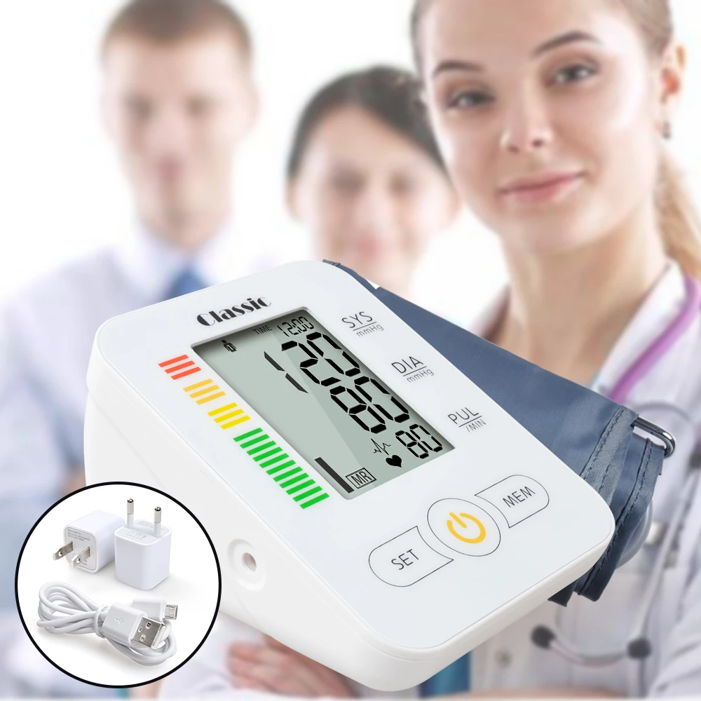 

ENVN Automatic Digital Upper Arm Blood Pressure Monitor Sphygmomanometers Heart Beat Rate Pulse Meter Tonometer pulsometer