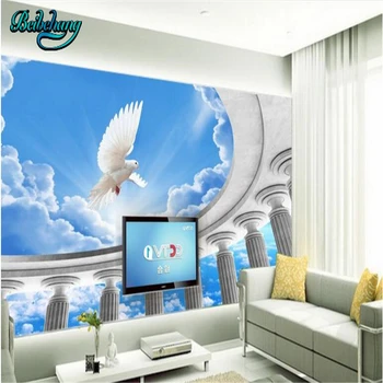 

beibehang Heaven Temple of Peace Roman Pole Super Clear 3D 3D TV Wall Background Custom Wallpaper Mural