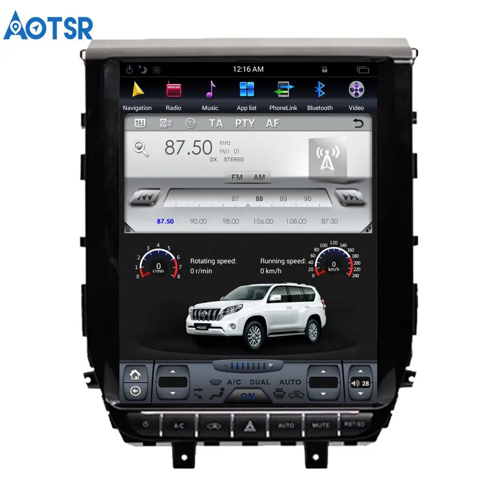 Автомобильная Мультимедийная система android 8 1 Tesla style 12 дюймов для TOYOTA LAND CRUISER LC200 2016