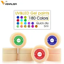 Venalisa Gel Lacquer 5ml 180 Pure Colors Soak Off UV LED Gel DIY French CANNI Gel Polish Design Nail Painting Color Gel Varnish