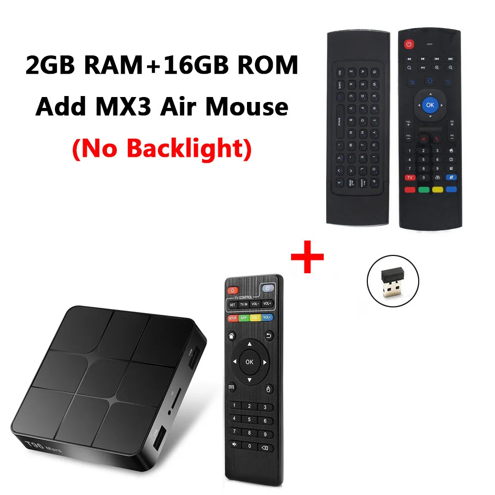 T96 MARS Android 7.1 TV BOX 2GB RAM 16GB ROM Amlogic S905W 2.4G WiFi Bluetooth Media Player 4K HD Smart Set Top Box vs X96 mini - Цвет: 2GB 16GB add MX3