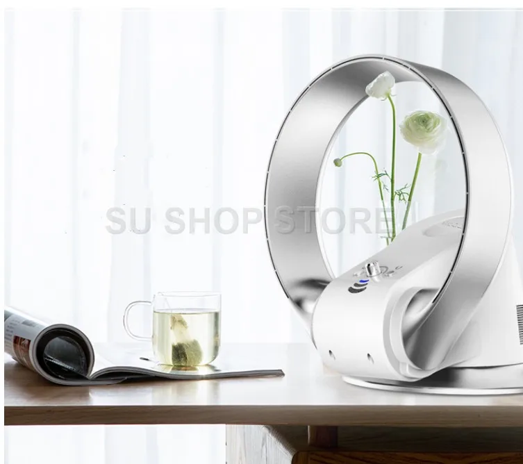 110V super quiet variable speed non-blade bladeless fan home office has the remote timing function folding fan 12 inches