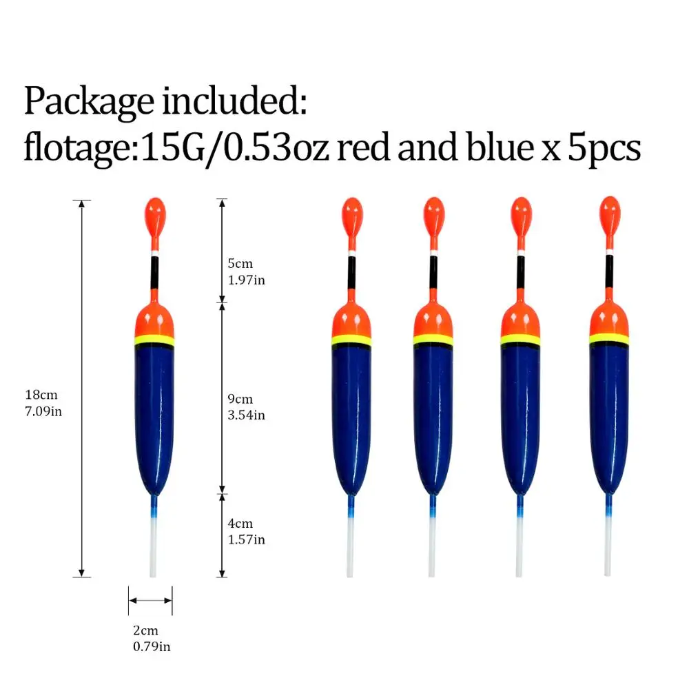 5 шт./компл. Рыбалка скольжения поплавок 15g 5g пробкового дерева рыбалка скольжения поплавок скольжения Подставка-поплавок для Go снаряжение для рыбалки - Цвет: 5pcs 15g blue