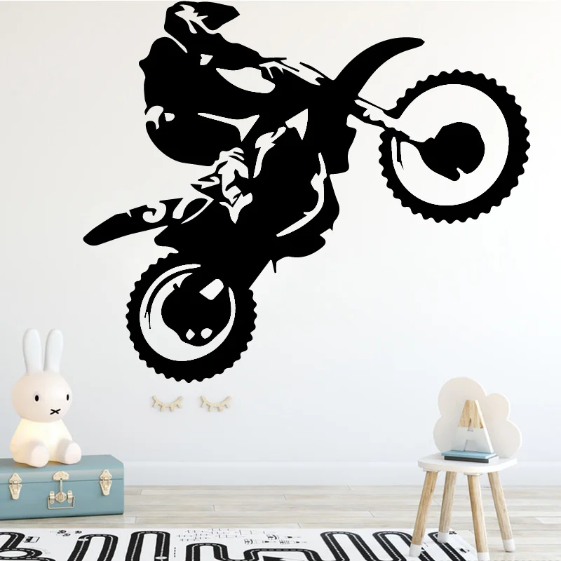 

Motorcycle Stunt Driver Wall Sticker Home Decor For Living Room Kids Room Decoration Decal Stickers