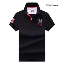 Деловая повседневная мужская рубашка поло, Спортивная рубашка с цифровой вышивкой и короткими рукавами, хлопковая рубашка с защитой от катышков, размер M-4XL, YA210