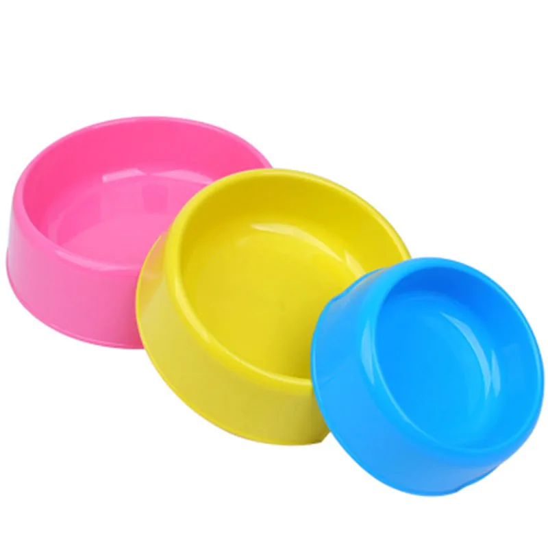 Маленькая собака пластиковая одинарная чаша круговые обеденные кормушки чаша для питья Конфеты цветная чаша для питомца щенок котенок Обеденный Инструмент корм продукция