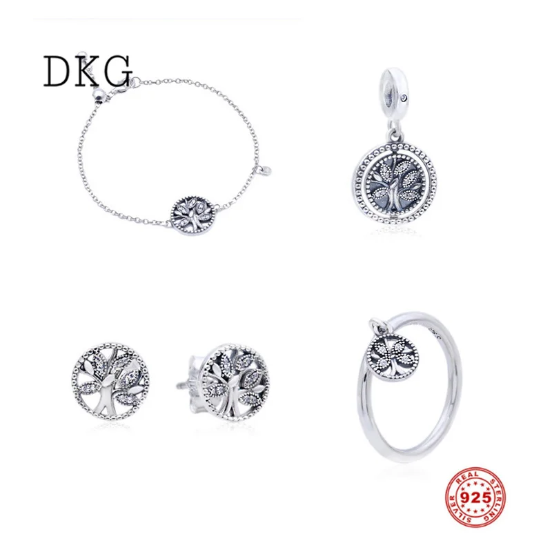 

2019 NEW Authentic 925 Sterling Silver Family Heritage Tree of Life Set Fit Original DKG Bracelets DIY Jewelry for Women
