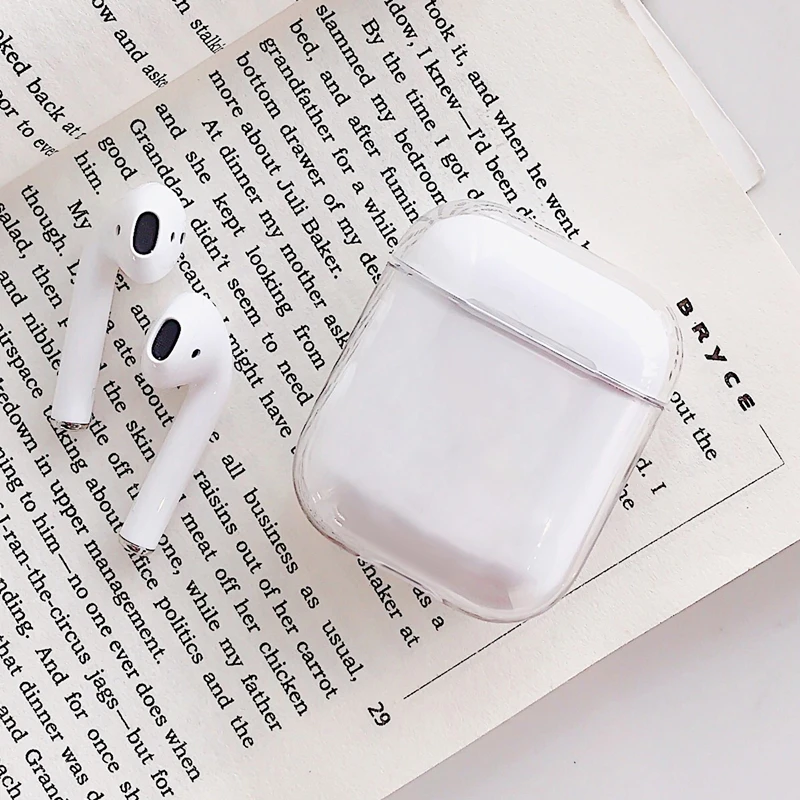 Чехлы для Apple AirPods 2 прозрачные наушники ПК чехол для Apple Air Pods 1 Зарядная коробка Жесткий ПК Прозрачный чехол для Airpods