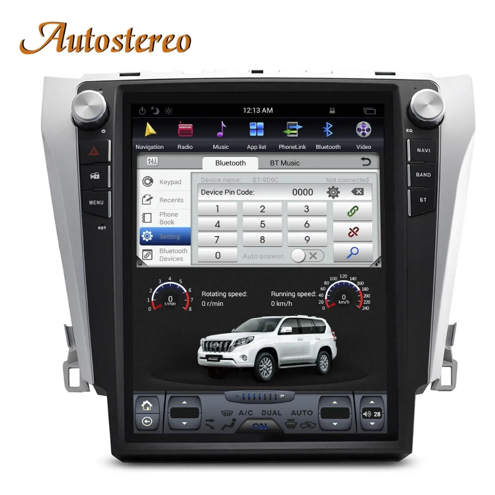 Perfect Tesla style 4GB RAM Android 9.0 Car NO DVD Player GPS Navigation Stereo In-dash for Toyota Camry Aurion 2012- 2016 Multimedia HD 5