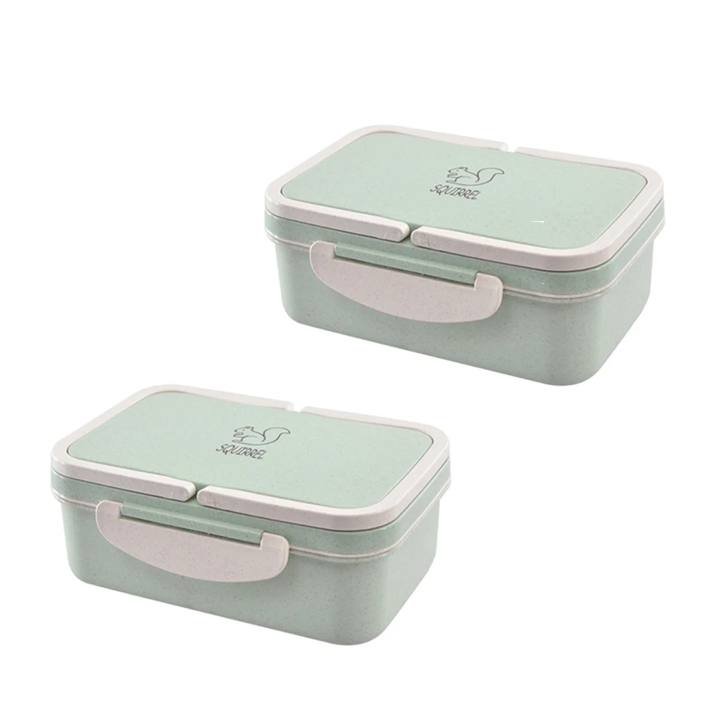 Ланч-бокс Пшеничная солома мультфильм bento box Портативный экологичный контейнер для хранения продуктов для Детей школьников Microwavable Hot