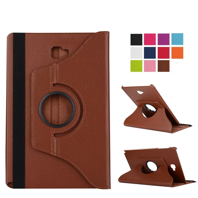 

360 Rotating Smart Case For Samsung Galaxy Tab A 10.1 2016 P580 P585 With S Pen Coque Funda PU Leather Flip Stand Tablet Cover