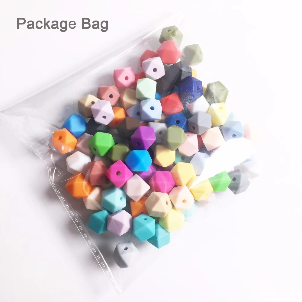 Mrs.ChewedBeads 18PCS 11MM Mini Hexagon Silicone Beads Teething Baby Teether Baby DIY Toy Baby Gift Necklace Pacifier Chain