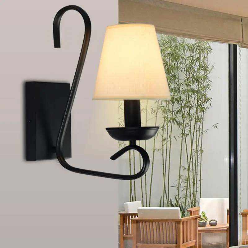 ?Vintage Wall Lamp Bedroom Bedside ? Hotel Hotel Sconces Black ? ? Iron Iron Decor Art Light ...