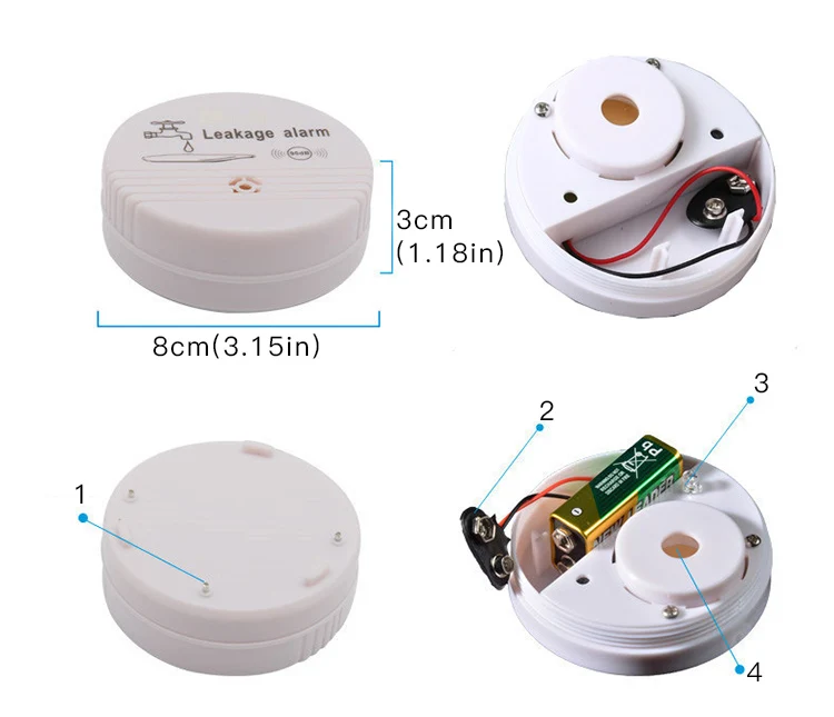 Датчик утечки воды детектор беспроводной независимое зондирование управление сигнализации воды погружения избыточного потока датчик утечки воды