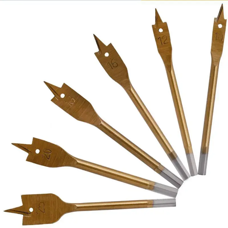 6pcs/Set Hand Tools Industrial Spade Paddle Flat Wood Boring Drill Bit