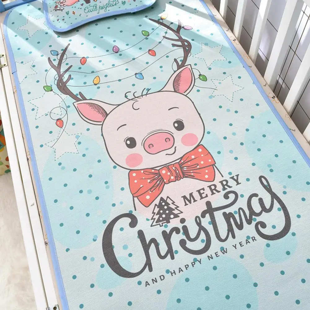 

Baby Cartoon Cool Mat Ice Silk Mat With Pillow Set Air Conditioning Sleeping Mattress Summer Baby Falling Asleep