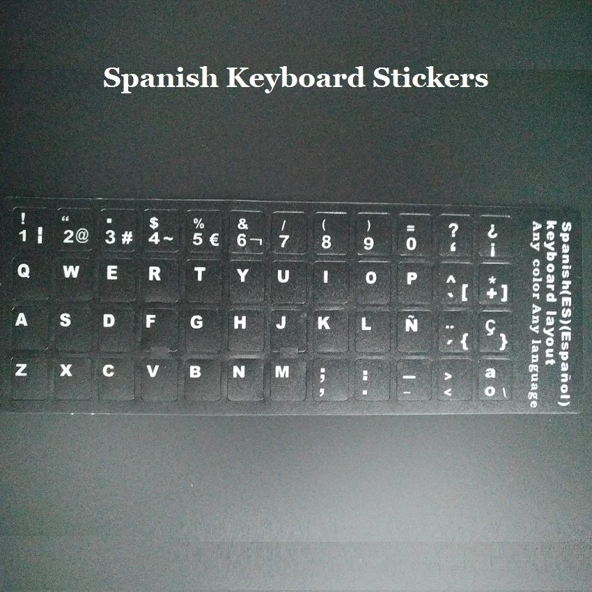 

100pcs/lot ES ESP Spanish Keyboard Stickers For Macbook Laptop Notbook PC Computer Keyboard Protector Sticker for iMac Bulk