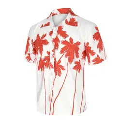 Новое поступление мужская гавайская рубашка 2018 мужская повседневная Camisa Masculina с принтом пляжные рубашки с коротким рукавом брендовая
