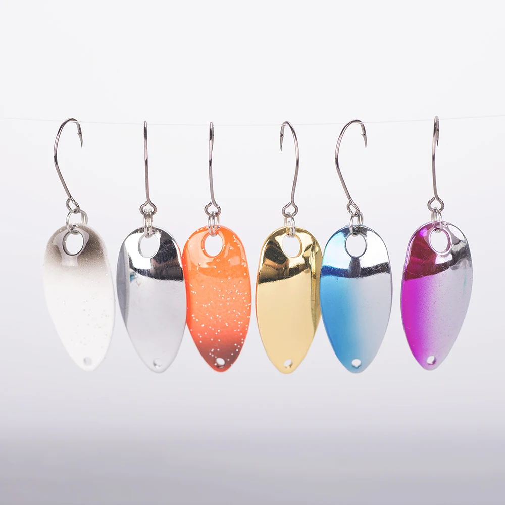 Creative pea pods 1.8g/2.5g copper micro-throwing mouth white strip of metal small sequins Artificial Pesca Bait Jig Spoon Lure