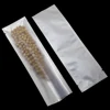 5.5*18cm Matte Clear Metallic Package Bags Heat Sealable Pouches Translucent Plastic Pure Aluminum Foil Open Top Bags 100Pcs 2