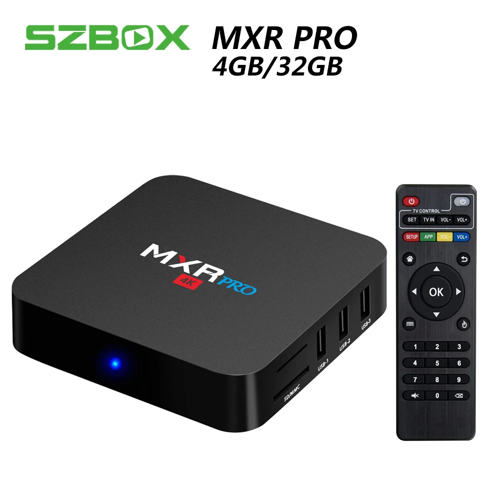 

MXR PRO 4GB RAM 32GB ROM Android7.1 Smart TV Box RK3328 Quad Core Penta-Core Mali-450 2.4GHz WiFi VP9 H.265 UHD MXRpro 4K Player