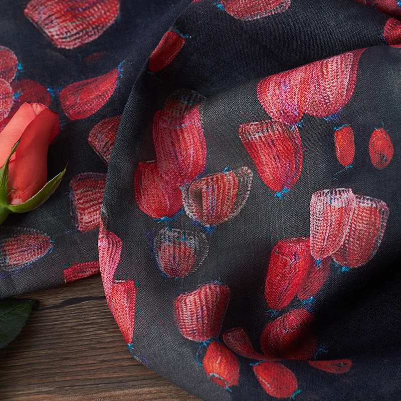 Flax printing patchwork fabric red lanterns material Dress,cheongsam dress fabric
