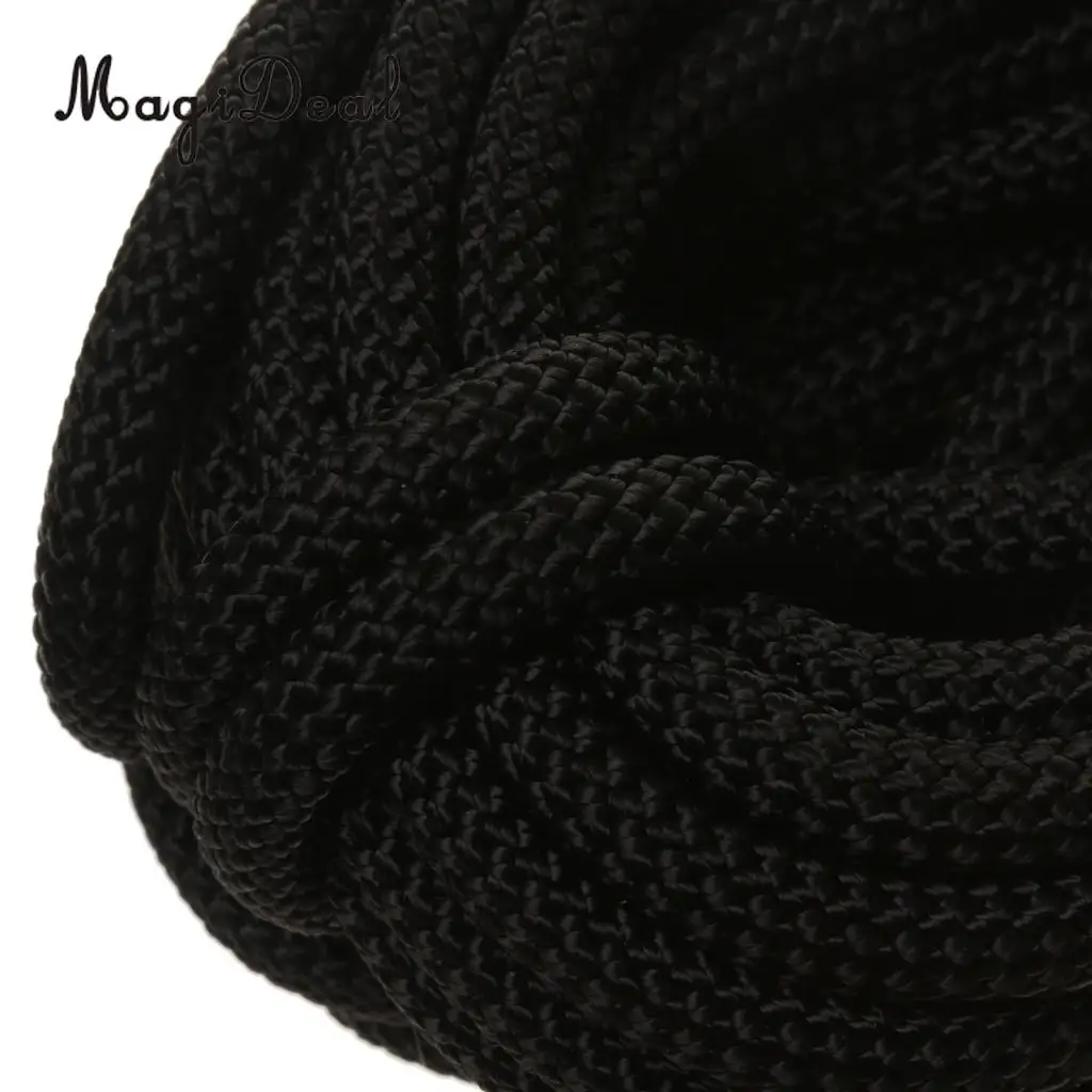 MagiDeal Utility 8mm Climbing Safety Sling Rappelling Rope Auxiliary Cord Black 10/20/30/40m for Expedition Climbing Caving Work