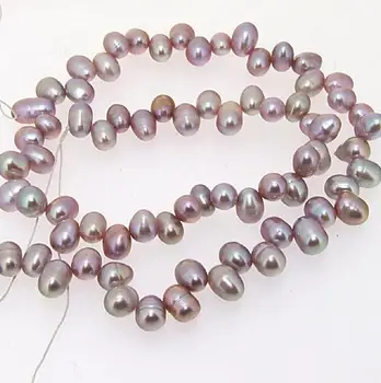 

5x9mm Baroque Dark Lavender Cultured Freshwater Pearl Loose Beads 14inches One Full String DIY Jewelry For Necklace LS3-094