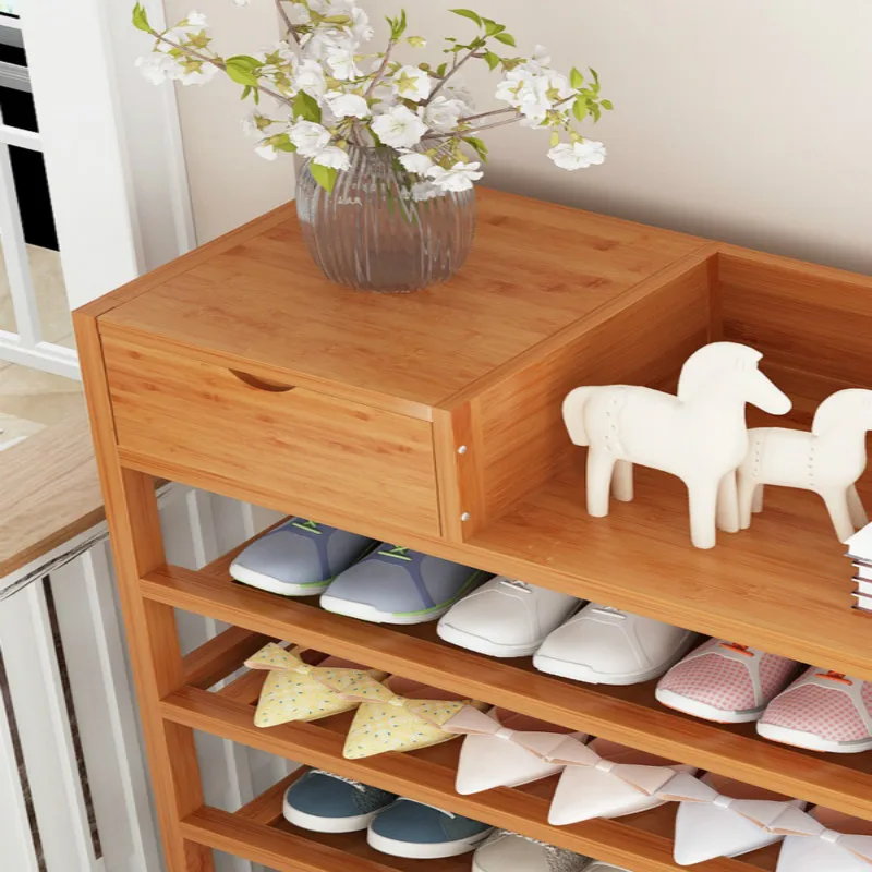 Multi-function Shoe Rack Storage Cabinet | Dustproof | Solid Wood | Home Shoes Organizer image 5