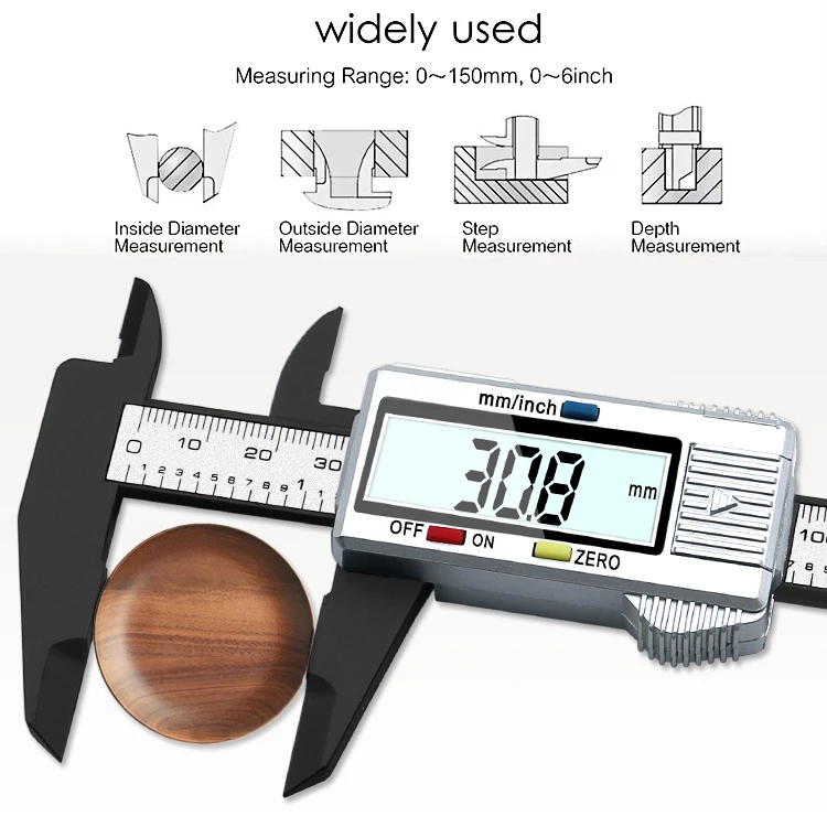 JIGONG Высокое качество 6 дюймов 150 мм Цифровой штангенциркуль микрометр Guage широкоформатный электронный точный измерительный