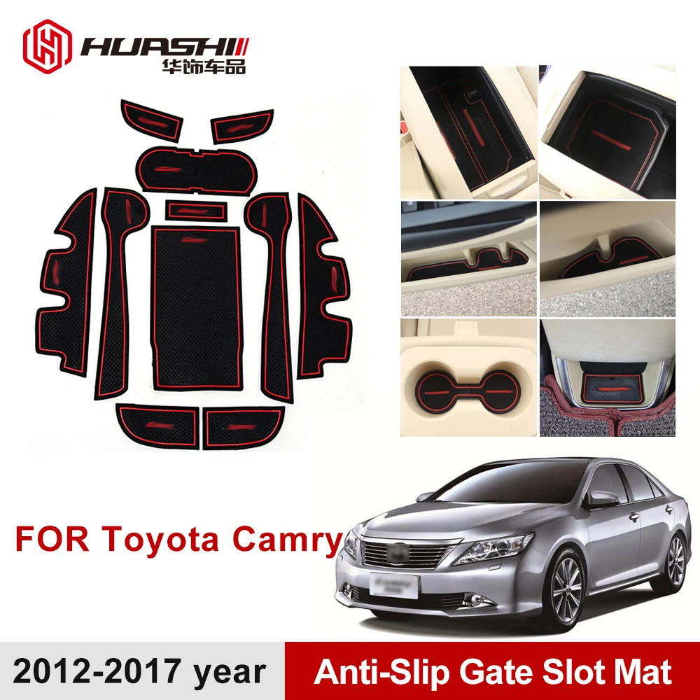 抗スリップゲートスロットマットゴムカップコースタートヨタカムリ 12 13 14 15 16 17 18 アクセサリーステッカー 車のステッカー Aliexpress