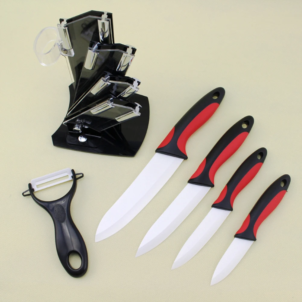 Керамический набор ножей 6 шт. кухонные ножи с держателем для фруктов Мясорубка красочные распродажа, кухонный инструмент ножи для мясорубка
