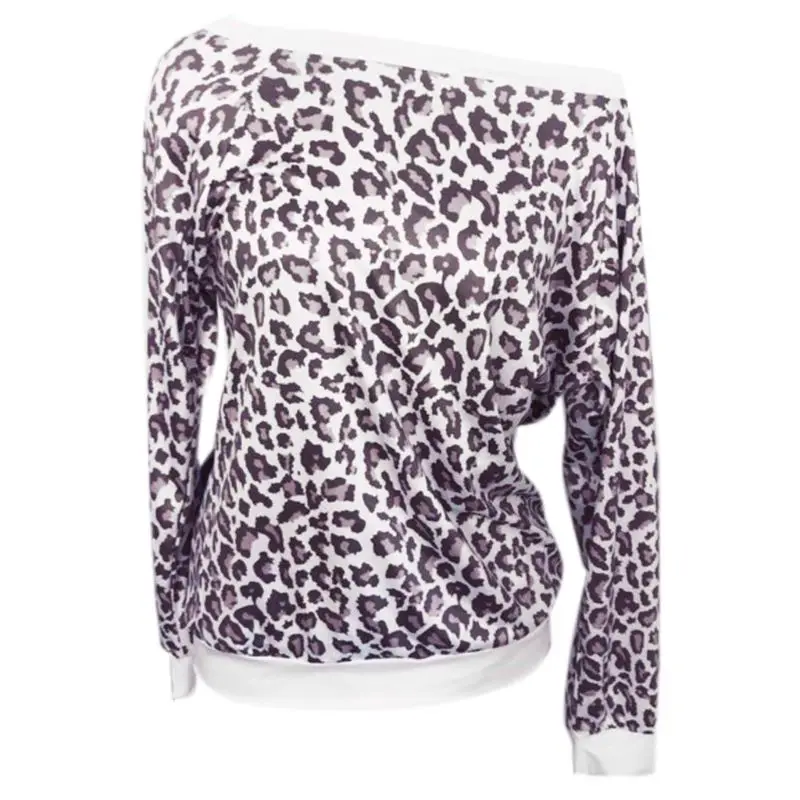 off the shoulder leopard print sweater