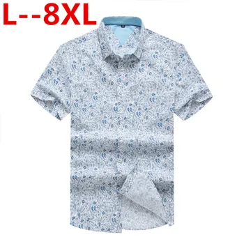 

8XL 6XL 5XL Mens Summer Beach Hawaiian Shirt Short Sleeve Plus Size Floral Shirts Men Casual Holiday Vacation Clothing Camisas