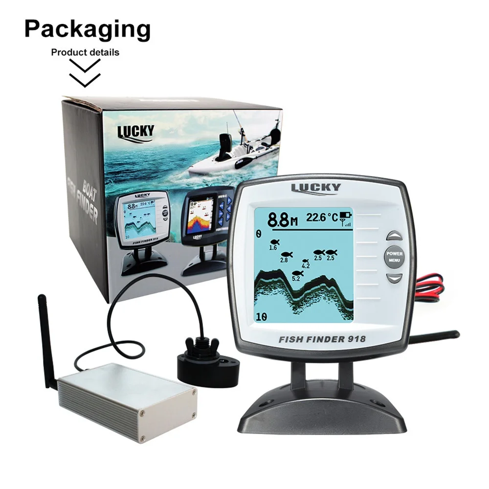 LUCKY Boat Fish Finder 300m/980ft Wireless Operating Range Fishing Wireless Remote Control Bait