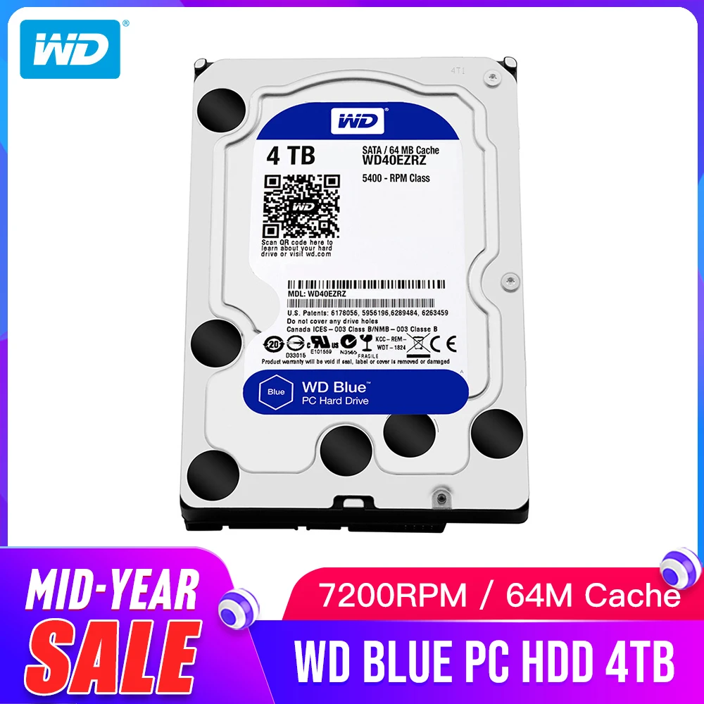 WD Western Digital Blue 4 ТБ Hdd Sata 3 5 ''внутренний жесткий диск Disque Dur Настольный HDD для ПК