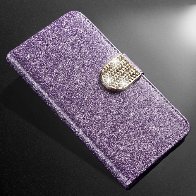 ZOKTEEC высококачественный модный, с украшениями в виде бриллиантов блеск для Leagoo Kiicaa power T5 M9 Pro S8 откидной кожаный кожух, чехол для мобильного телефона - Цвет: Purple diamond