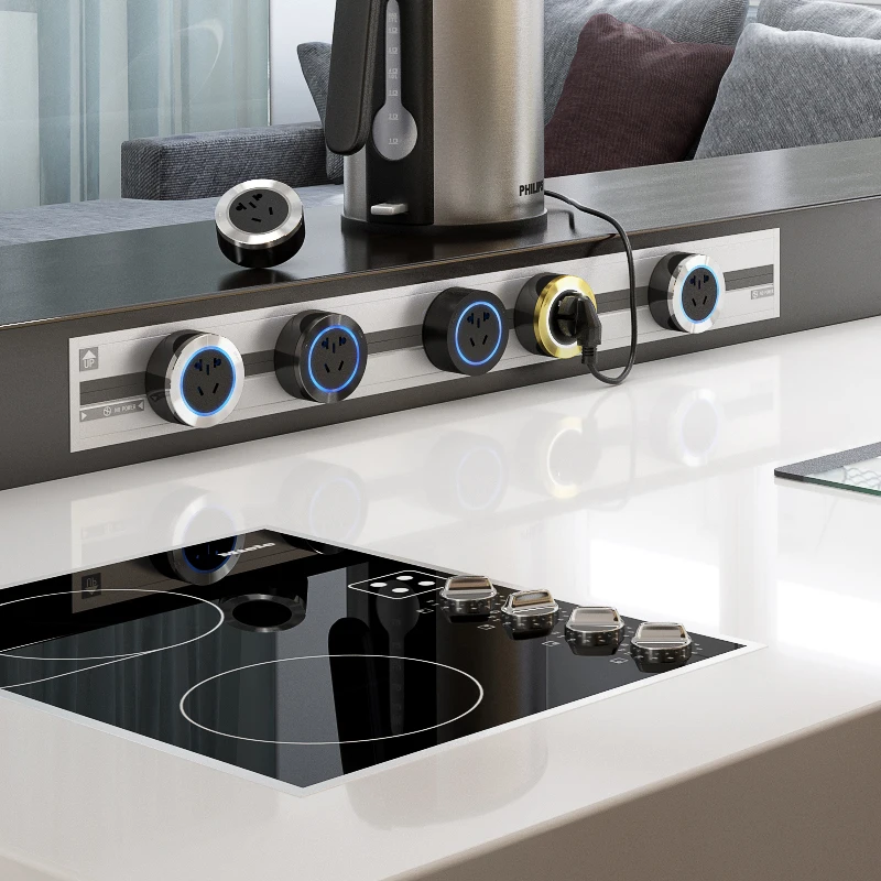 Custom Made Electrical Orbital Socket Power Track Embeded Wall Mounted