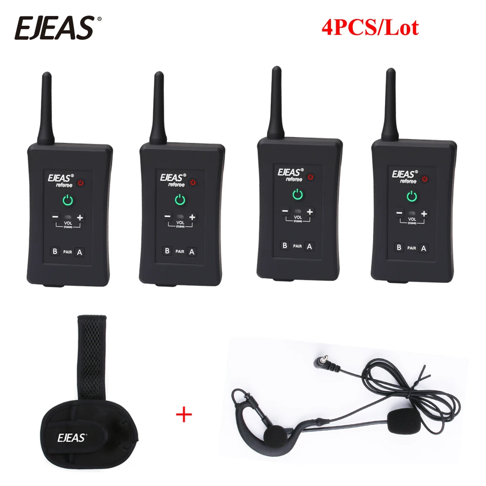 4Pcs Newest Football Referee Headset FBIM 1200M Full Duplex