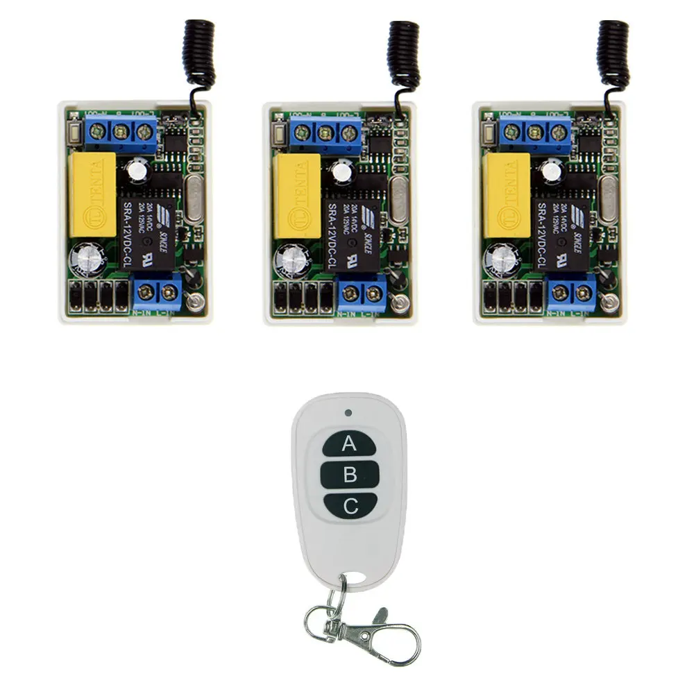 

Mini Size 220V 1CH 1CH 10A Wireless Remote Control LED Light Switch Relay System,3CH Transmitter & Receiver
